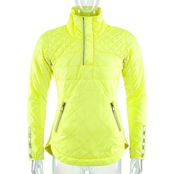 Lululemon Size 8 What The Fluff Pullover Jacket Clarity Yellow Neon Down Puffer - Picture 1 of 16